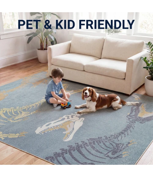 Jonathan Y KIDS WASHABLE Blue KDW103B-4 2ft.-11in. X 4ft.-11in. Rect. Rug