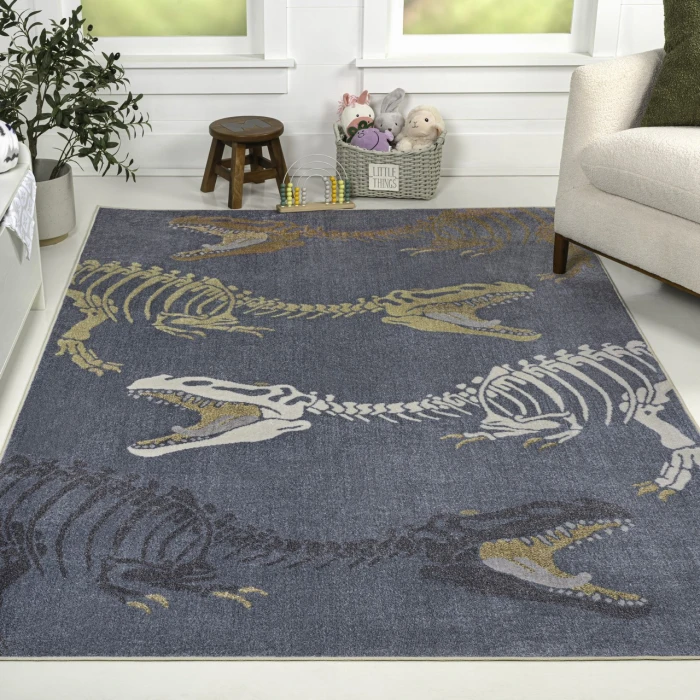 Jonathan Y KIDS WASHABLE Blue KDW103B-8 5ft.3in. X 7ft.7in. Rect. Rug