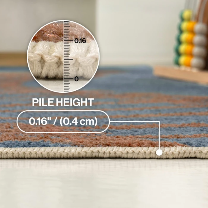 Jonathan Y KIDS WASHABLE Blue KDW103B-8 5ft.3in. X 7ft.7in. Rect. Rug