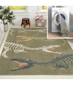 Jonathan Y KIDS WASHABLE Green KDW103C-8 5ft.3in. X 7ft.7in. Rect. Rug
