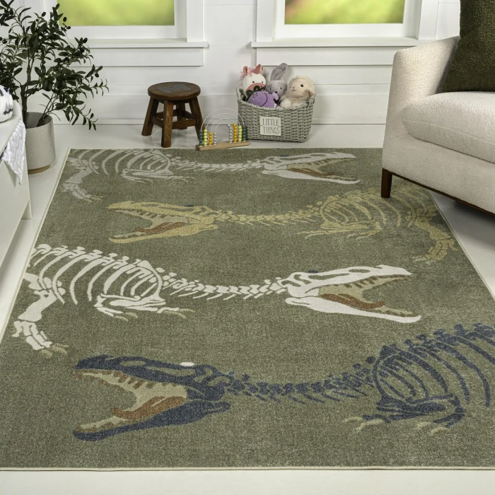 Jonathan Y KIDS WASHABLE Green KDW103C-4 2ft.-11in. X 4ft.-11in. Rect. Rug