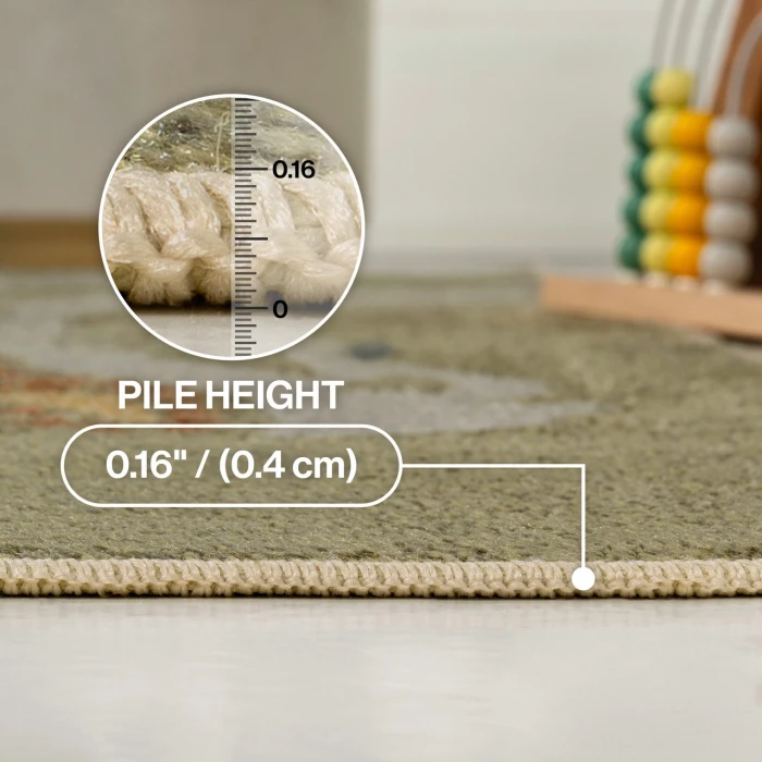 Jonathan Y KIDS WASHABLE Green KDW103C-4 2ft.-11in. X 4ft.-11in. Rect. Rug