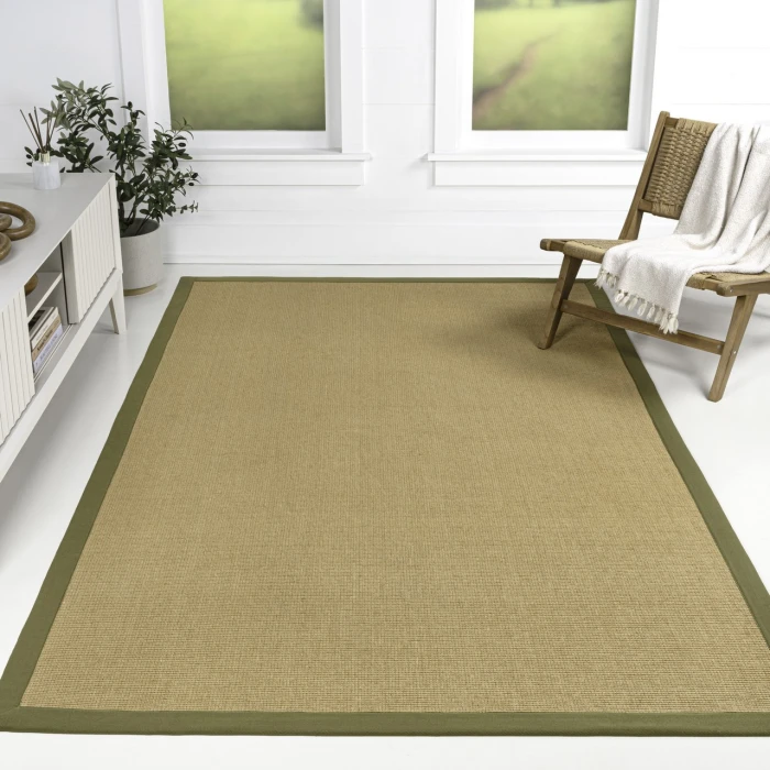Jonathan Y KEATON CUSTOM JUTE Green KTN100E 5ft. X 8ft. Rect. Rug