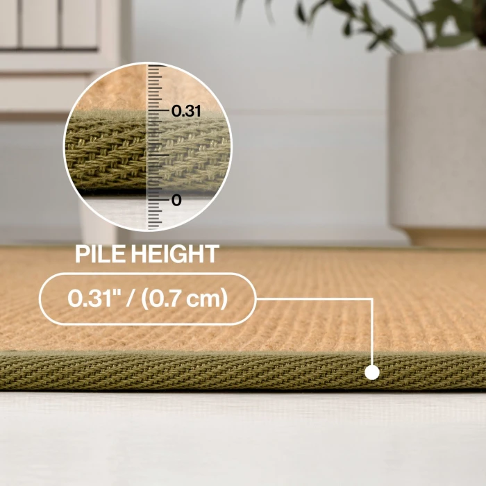 Jonathan Y KEATON CUSTOM JUTE Green KTN100E 5ft. X 8ft. Rect. Rug