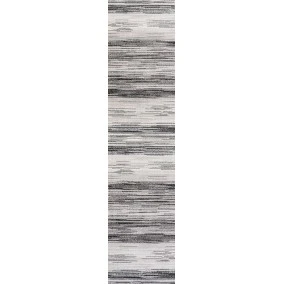 Austin Gradient Striped Gray/Black 2 ft. x 8 ft. Runner Rug