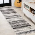Austin Gradient Striped Gray/Black 2 ft. x 8 ft. Runner Rug