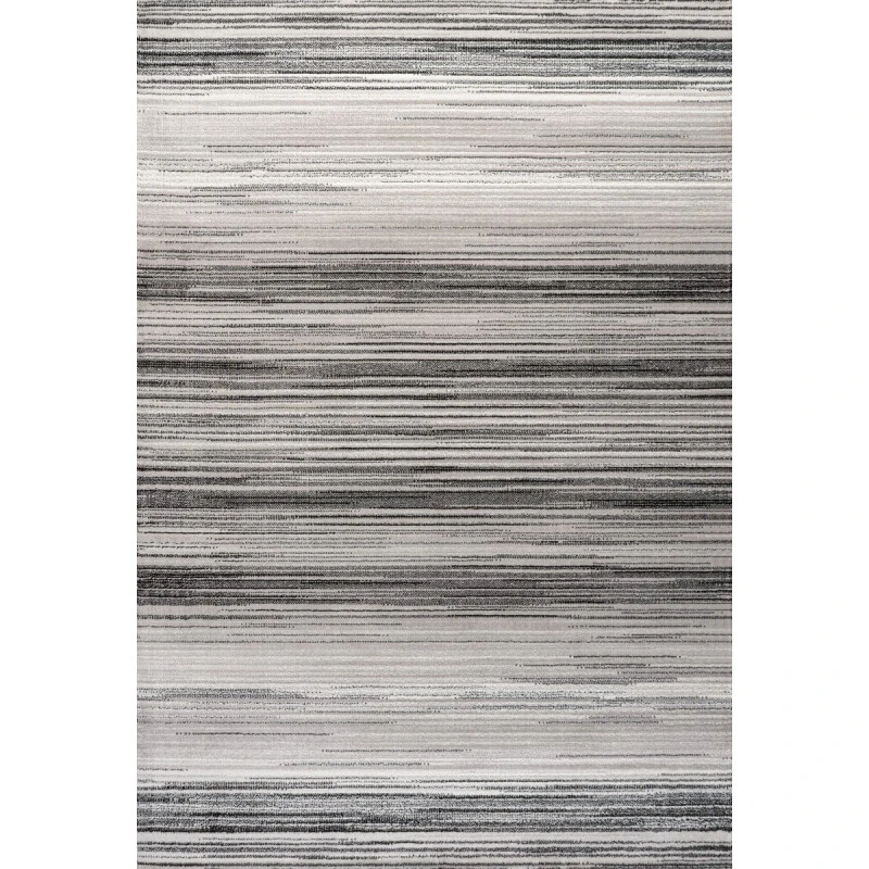 Austin Gradient Striped Gray/Black 4 ft. x 6 ft. Area Rug