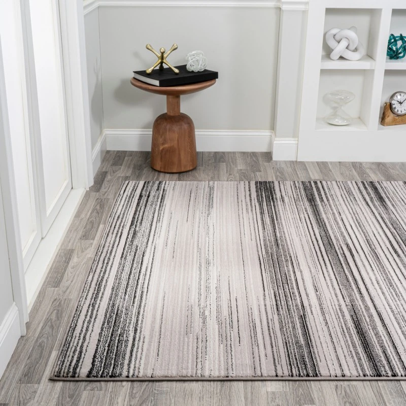 Austin Gradient Striped Gray/Black 4 ft. x 6 ft. Area Rug