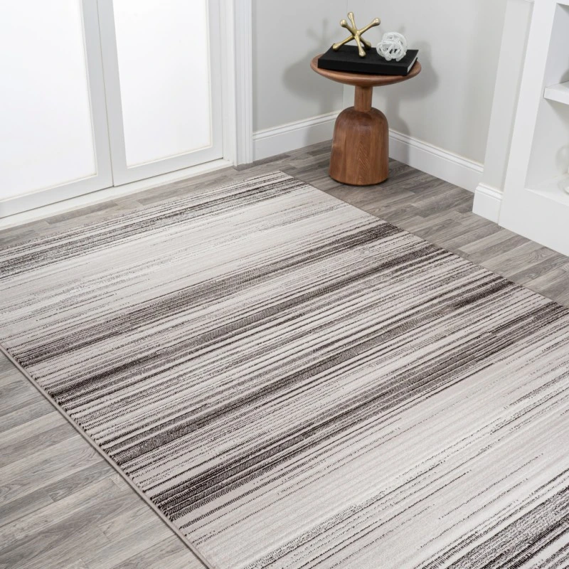 Austin Gradient Striped Gray/Black 4 ft. x 6 ft. Area Rug