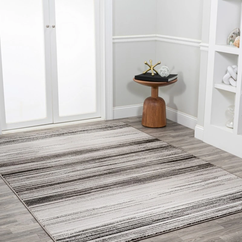 Austin Gradient Striped Gray/Black 4 ft. x 6 ft. Area Rug