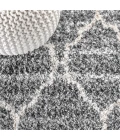 Susa Ogee Moroccan Trellis Shag Light Grey/Ivory 5 ft. x 8 ft. Area Rug