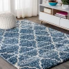 Jonathany Malibu Shag MBS100B Indigo Blue/Ivory Area Rug 3 ft. X 5 ft. Rectangle