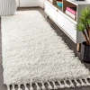Jonathany Mercer Shag MCR100A White Area Rug 2 ft. 3 in. X 8 ft. Runner