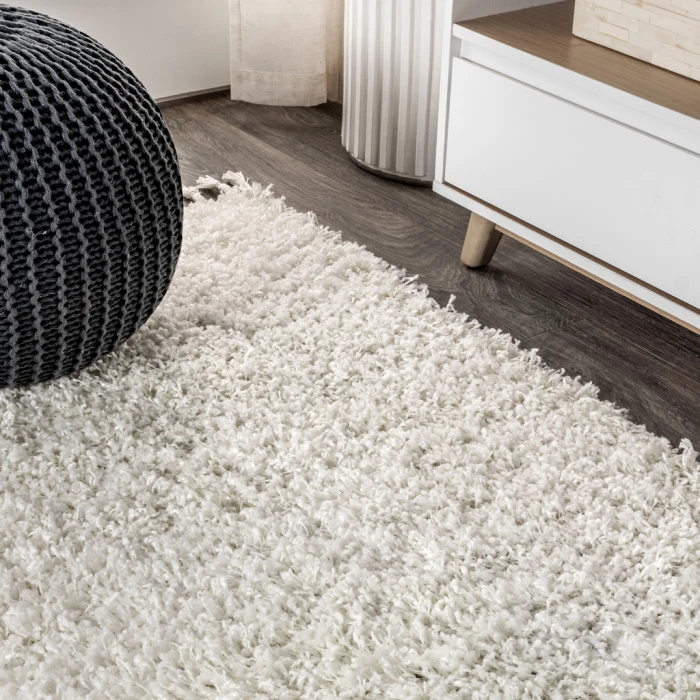 Mercer Shag Plush Tassel White 5 ft. x 8 ft. Area Rug