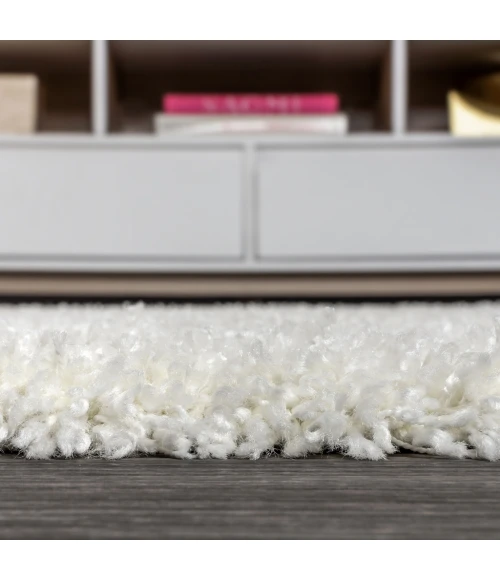 Mercer Shag Plush Tassel White 2 ft. x 8 ft. Runner Rug