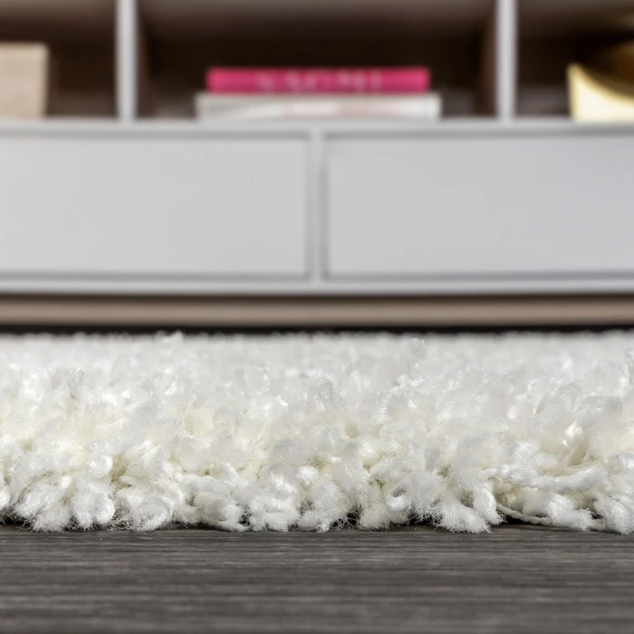 Mercer Shag Plush Tassel White 2 ft. x 8 ft. Runner Rug