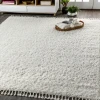 Jonathany Mercer Shag MCR100A White Area Rug 5 ft. 3 in. X 7 ft. 6 in. Rectangle