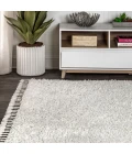Mercer Shag Plush Tassel White 5 ft. x 8 ft. Area Rug