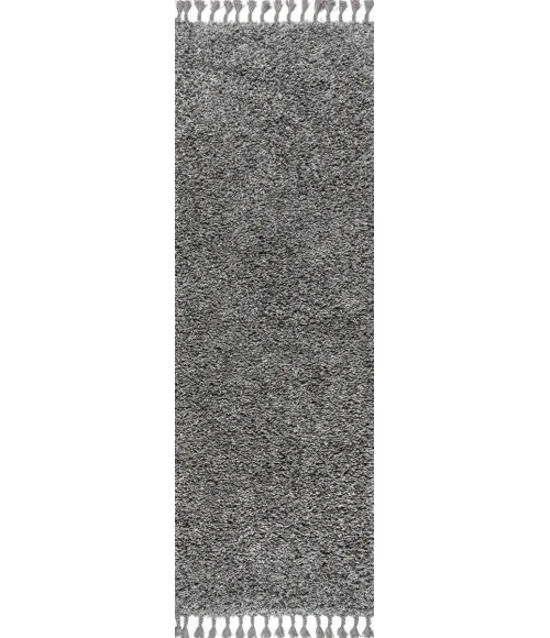 Mercer Shag Plush Tassel Charcoal 2 ft. x 8 ft. Runner Rug