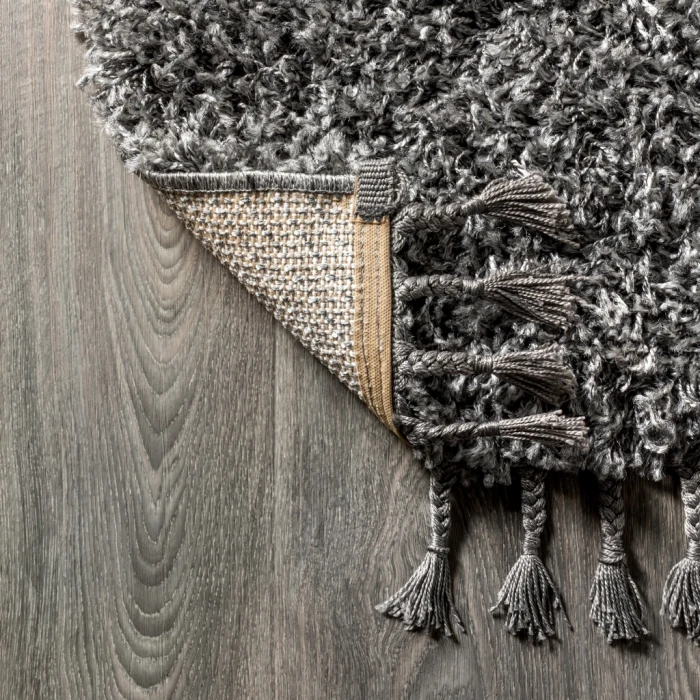 Mercer Shag Plush Tassel Charcoal 5 ft. x 8 ft. Area Rug