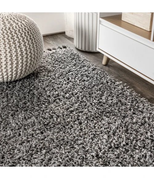 Mercer Shag Plush Tassel Charcoal 4 ft. x 6 ft. Area Rug
