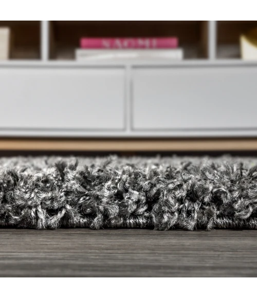 Mercer Shag Plush Tassel Charcoal 2 ft. x 8 ft. Runner Rug