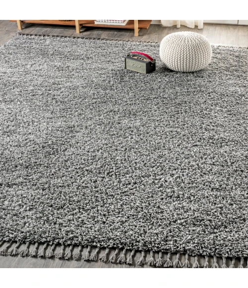 Mercer Shag Plush Tassel Charcoal 4 ft. x 6 ft. Area Rug