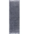 Mercer Shag Plush Tassel Denim Blue 2 ft. x 8 ft. Runner Rug