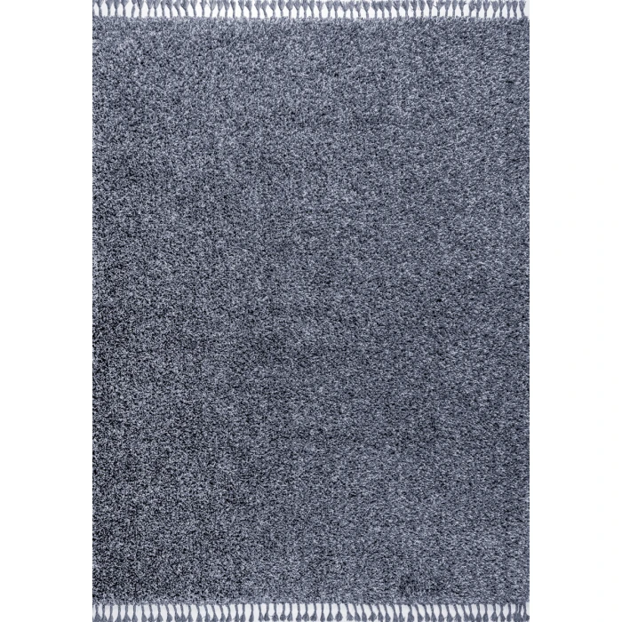 Mercer Shag Plush Tassel Denim Blue 4 ft. x 6 ft. Area Rug