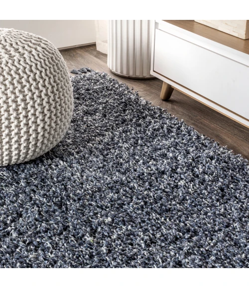 Mercer Shag Plush Tassel Denim Blue 5 ft. x 8 ft. Area Rug