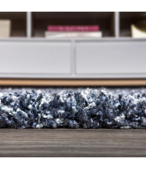 Mercer Shag Plush Tassel Denim Blue 2 ft. x 8 ft. Runner Rug