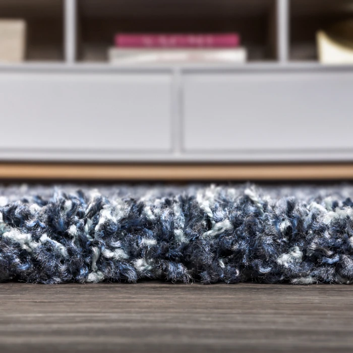 Mercer Shag Plush Tassel Denim Blue 2 ft. x 8 ft. Runner Rug