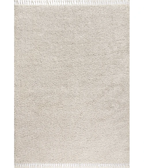 Mercer Shag Plush Tassel Cream 8 ft. x 10 ft. Area Rug
