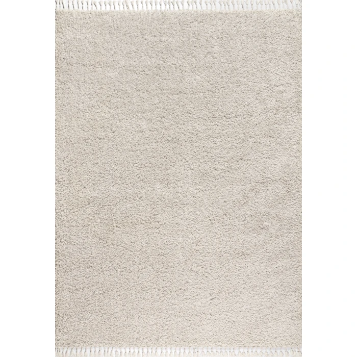 Mercer Shag Plush Tassel Cream 4 ft. x 6 ft. Area Rug