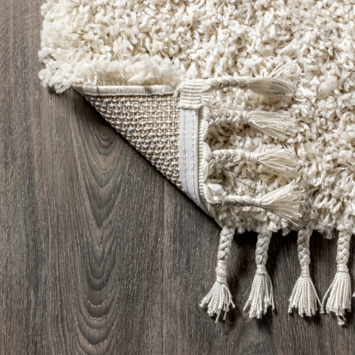 Mercer Shag Plush Tassel Cream 4 ft. x 6 ft. Area Rug