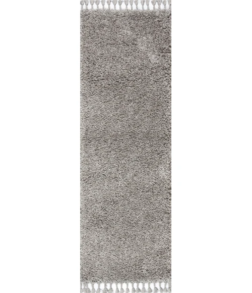 Mercer Shag Plush Tassel Grey 2 ft. x 8 ft. Runner Rug