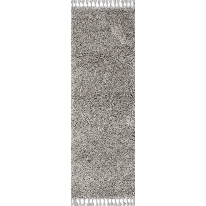 Mercer Shag Plush Tassel Grey 2 ft. x 8 ft. Runner Rug