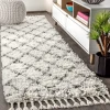 Jonathany Mercer Shag MCR101B Ivory/Grey Area Rug 2 ft. 3 in. X 8 ft. Runner