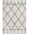 Mercer Shag Plush Tassel Moroccan Geometric Trellis Ivory/Grey 4 ft. x 6 ft. Area Rug
