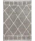 Mercer Shag Plush Tassel Moroccan Geometric Trellis Grey/Ivory 4 ft. x 6 ft. Area Rug