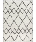 Mercer Shag Plush Tassel Moroccan Tribal Geometric Trellis Ivory/Grey 8 ft. x 10 ft. Area Rug