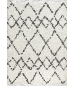 Jonathany Mercer Shag MCR102B Ivory/Grey Area Rug 5 ft. 3 in. X 7 ft. 6 in. Rectangle