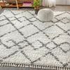 Jonathany Mercer Shag MCR102B Ivory/Grey Area Rug 5 ft. 3 in. X 7 ft. 6 in. Rectangle