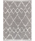 Mercer Shag Plush Tassel Moroccan Tribal Geometric Trellis Grey/Ivory 5 ft. x 8 ft. Area Rug