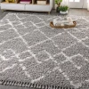 Jonathany Mercer Shag MCR102C Grey/Ivory Area Rug 5 ft. 3 in. X 7 ft. 6 in. Rectangle