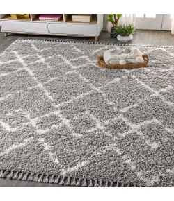 Jonathany Mercer Shag MCR102C Grey/Ivory Area Rug 5 ft. 3 in. X 7 ft. 6 in. Rectangle