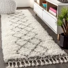 Jonathany Mercer Shag MCR103B Cream/Grey Area Rug 2 ft. 3 in. X 8 ft. Runner