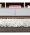 Mercer Shag Plush Tassel Moroccan Tribal Geometric Trellis Cream/Grey 2 ft. x 8 ft. Runner Rug