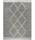 Mercer Shag Plush Tassel Moroccan Tribal Geometric Trellis Grey/Cream 4 ft. x 6 ft. Area Rug
