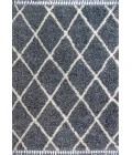 Mercer Shag Plush Tassel Moroccan Geometric Trellis Denim Blue/Cream 3 ft. x 5 ft. Area Rug